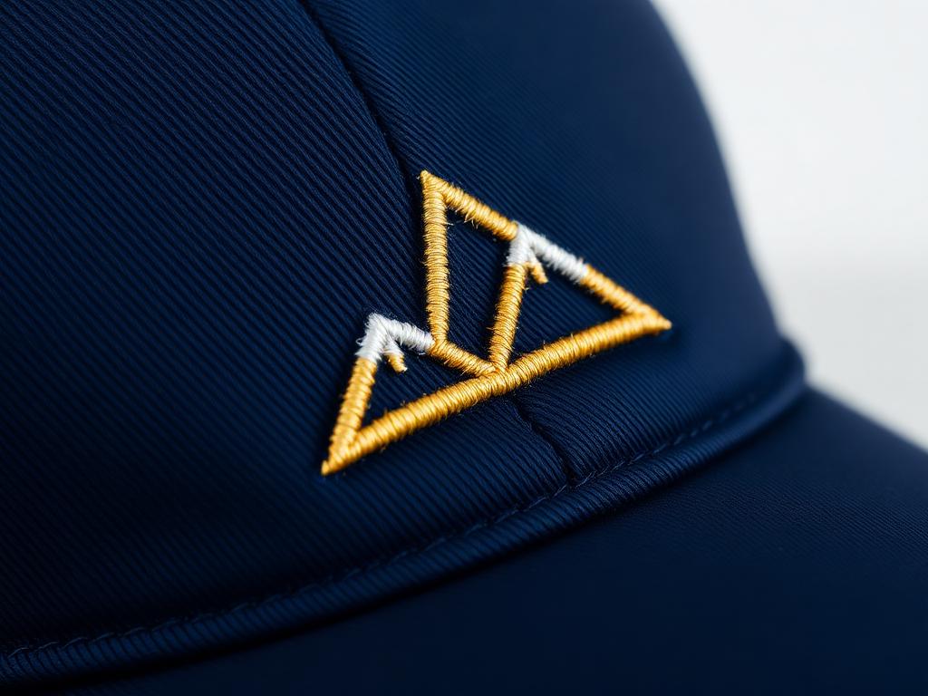 Logo bordado plano en gorra — Bordado plano