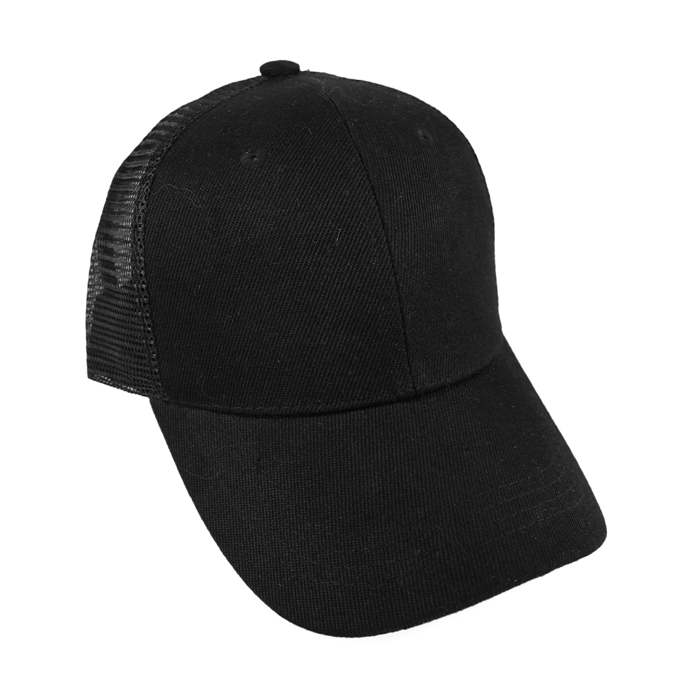 Gorra color negro acrilico con malla (ACRYS)