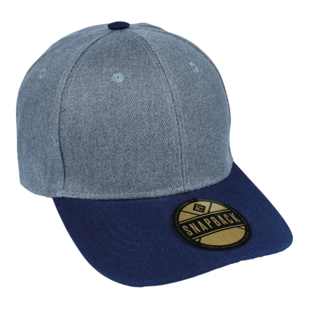 [G19001-GH/AM] Gorra GCMCAPS acrílico melange. Broche plástico (Gris / Azul m)