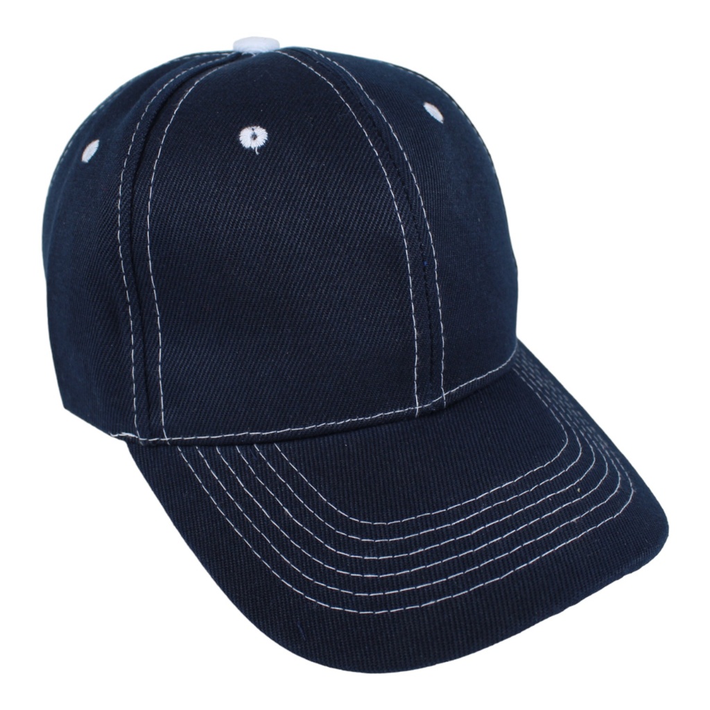 [ACRYH-AM/BL] Gorra 100% acrílico con hilo en contraste (ACRYH) (Azul marino / Blanco)