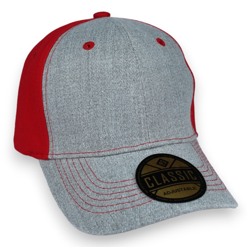 Gorra GCMCAPS acrílico melange combinada. Broche metálico