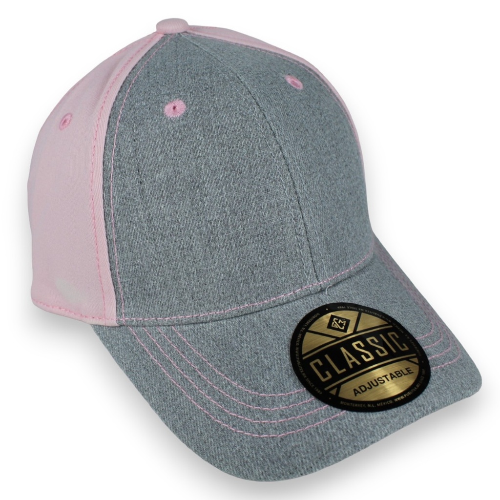 Gorra GCMCAPS acrílico melange combinada. Broche metálico