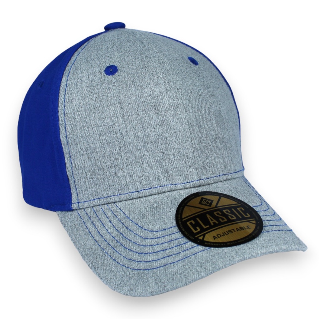 Gorra GCMCAPS acrílico melange combinada. Broche metálico
