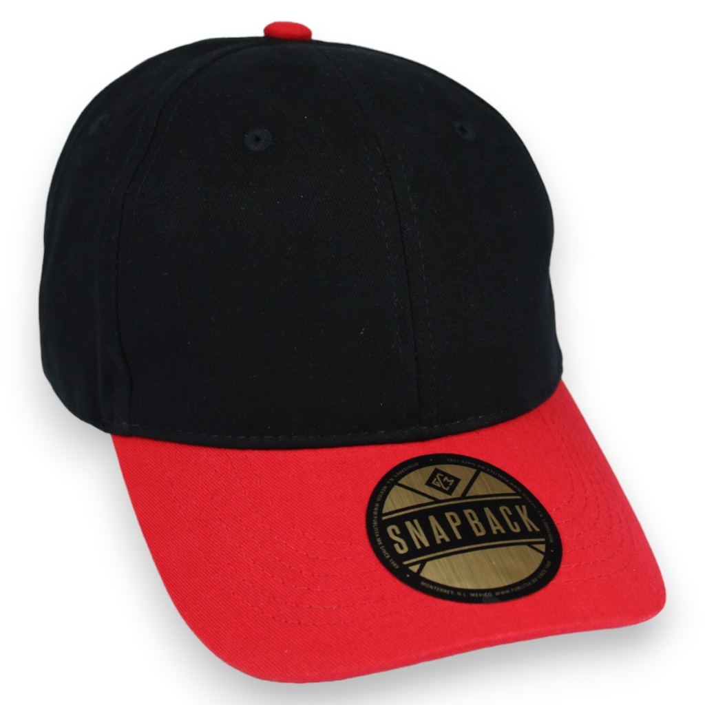 [G22023-NG/RO] Gorra GCMCAPS algodón peinado refuerzo ligero (Negro / Rojo)
