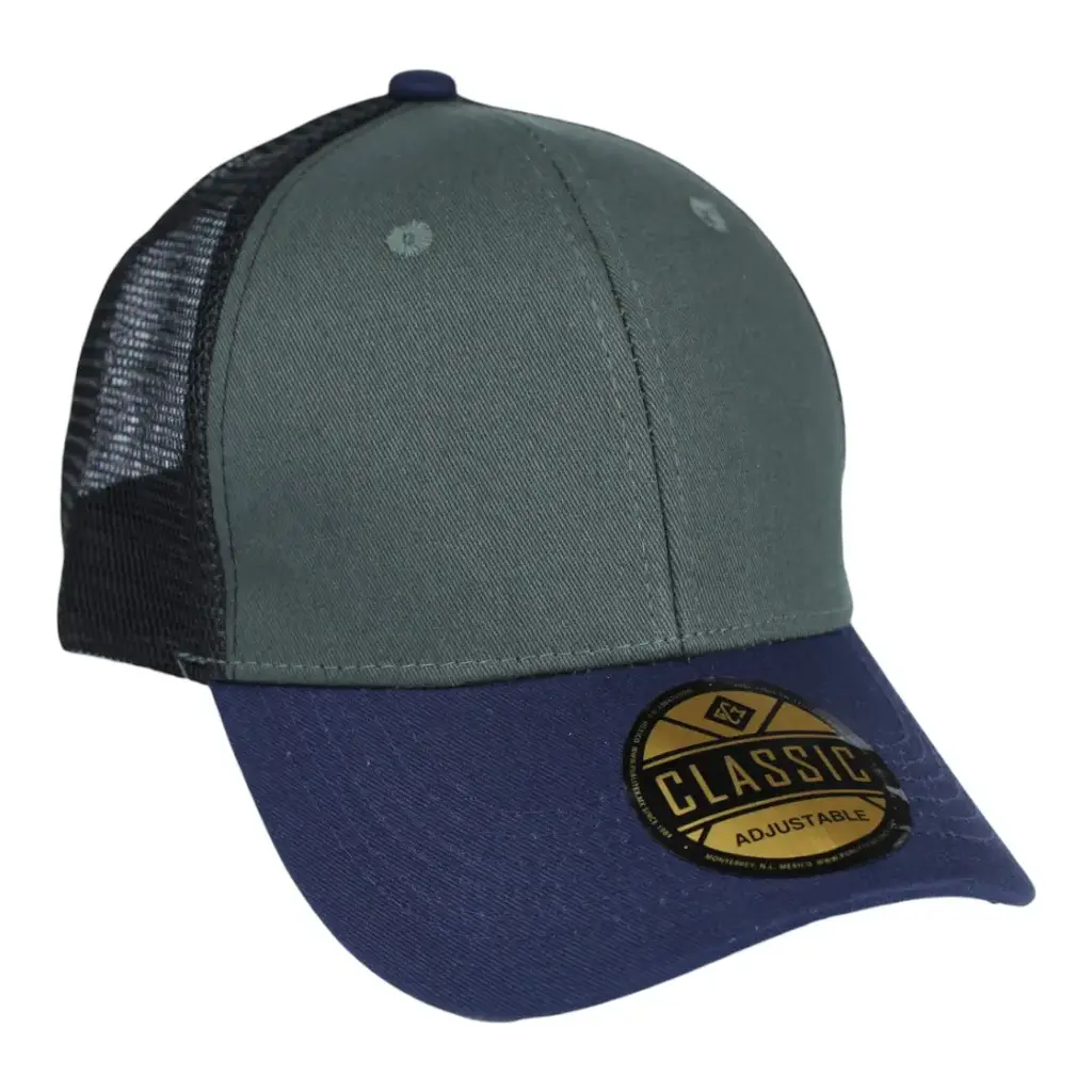 Gorra GCMCAPS gabardina con malla combinación colores con refuerzo. Broche plástico