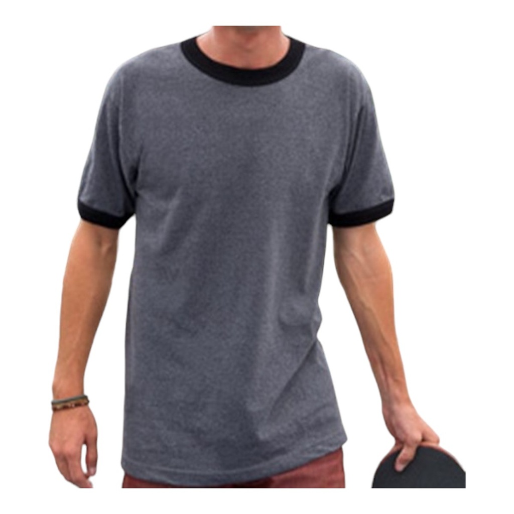 [A1309CN-S] Playera Alstyle 1309 adulto ringer (Gris Oxford, CH)