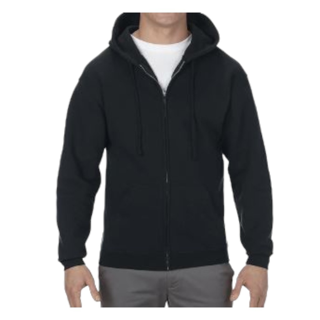 [A1574NG-S] Sudadera Alstyle 1574 capucha con bolsa y zipper (Negro, CH)