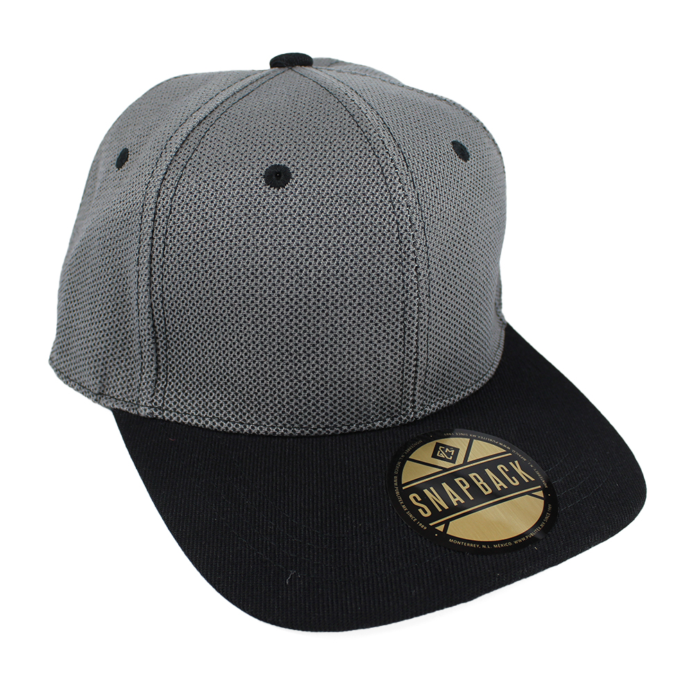 [G19005-GR/NG] Gorra semiplana tejido difuminado (Gris / Negro)