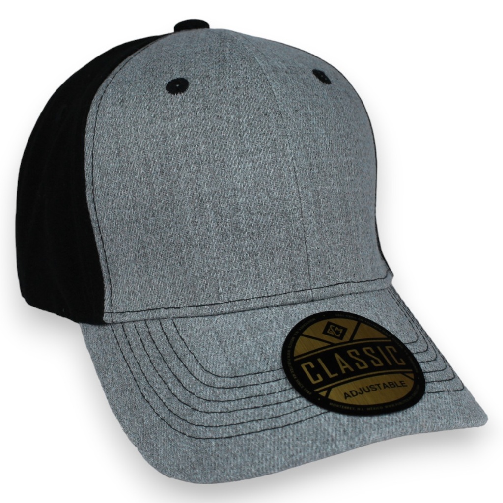 Gorra GCMCAPS acrílico melange combinada. Broche metálico