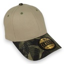 Gorra gabardina camuflaje con khaki. Broche velcro