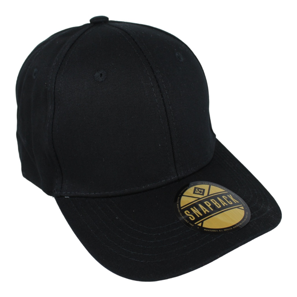 [G22021-NG] Gorra gabardina semiplana con refuerzo (Negro)