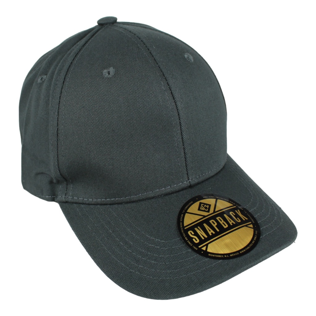Gorra gabardina semiplana con refuerzo. Broche plástico