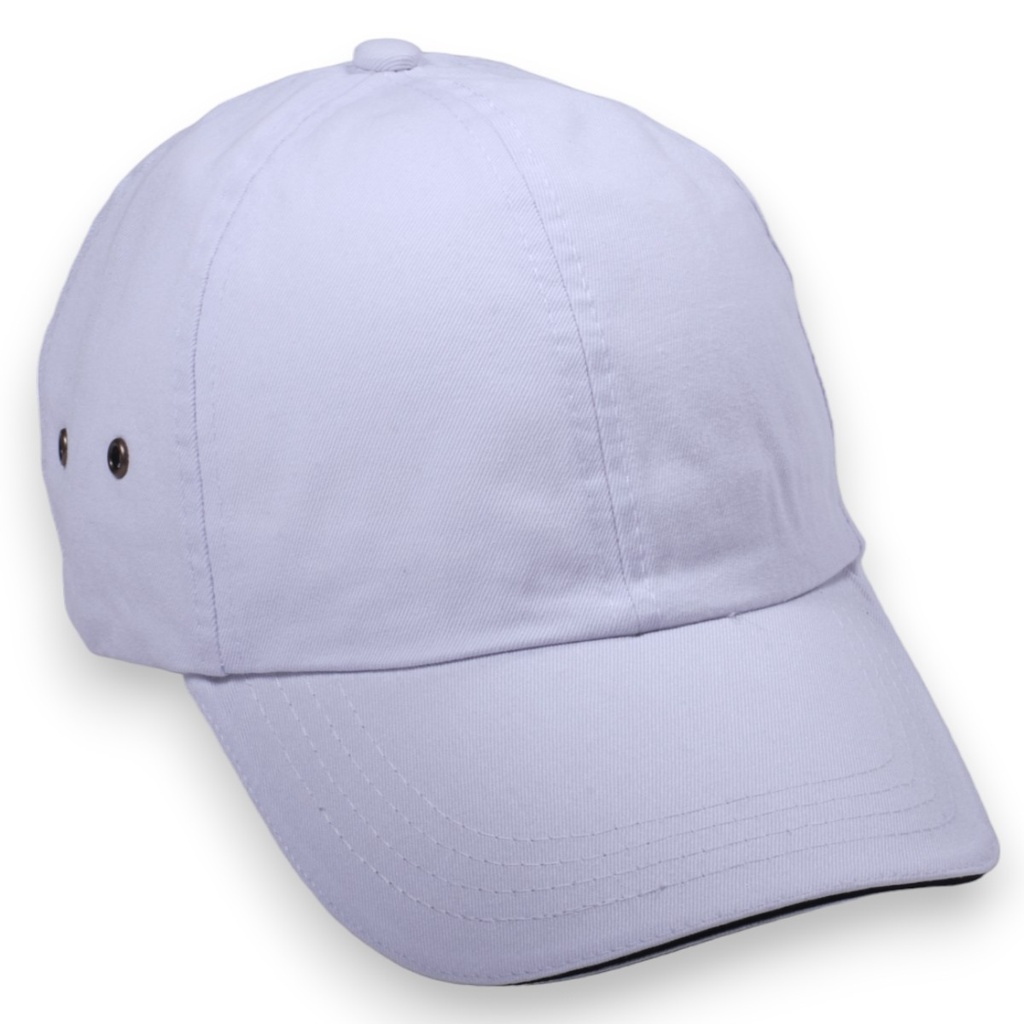 [G22022-BL/NG] Gorra NISSIN tipo polo refuerzo ligero, línea de color en visera (Negro / Blanco)