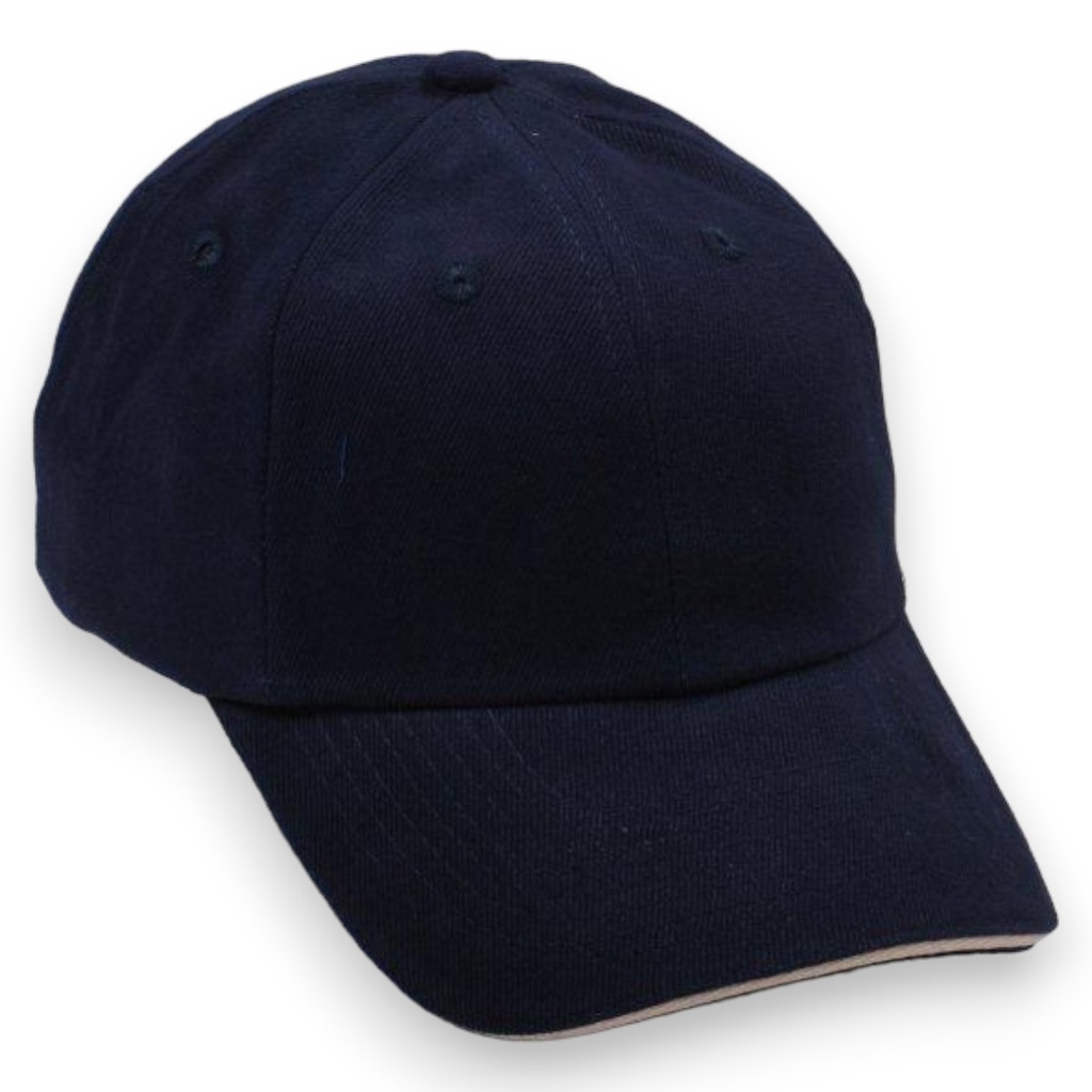 Gorra NISSIN algodón peinado sin refuerzo, color en línea de visera. Broche métalico