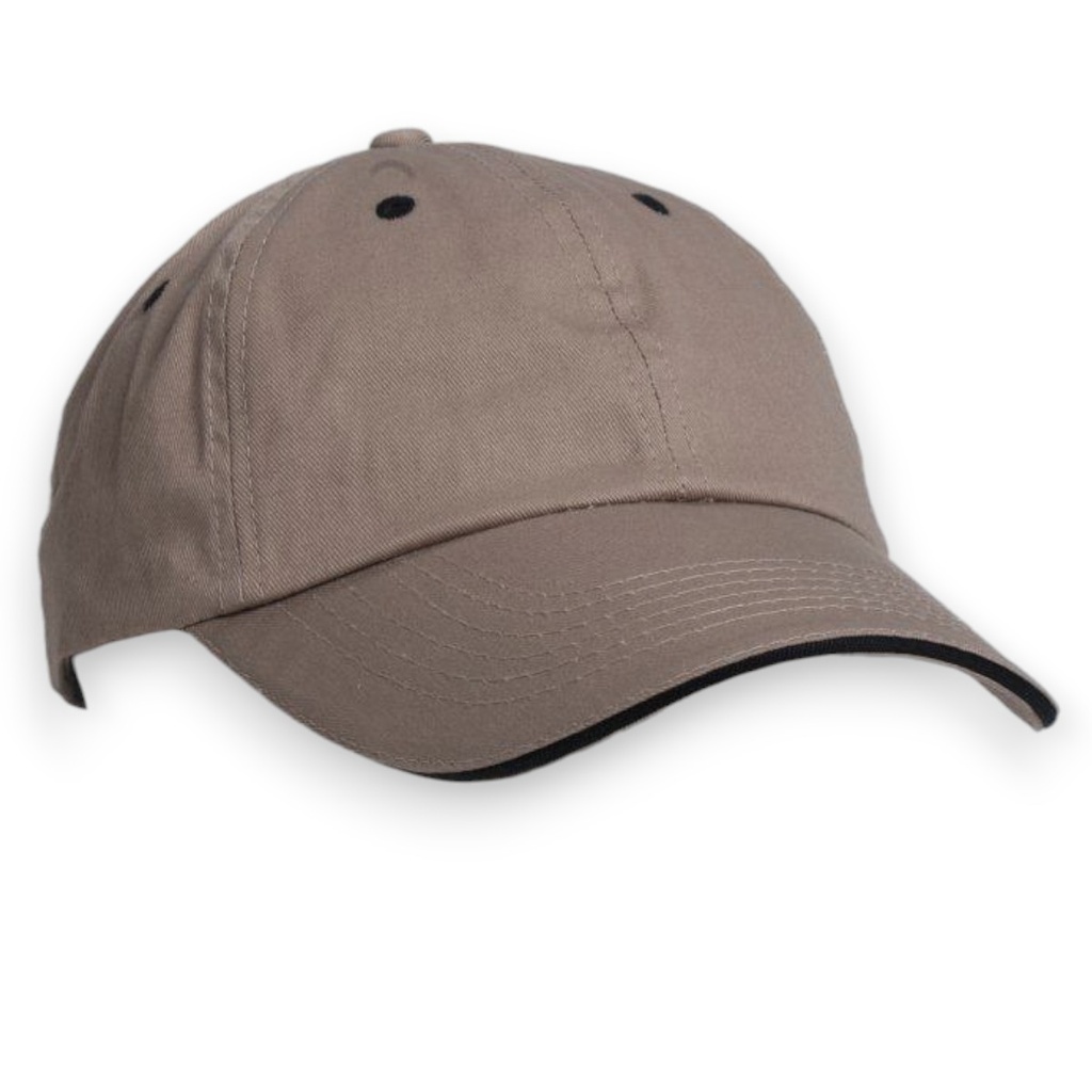 [GCH-KH/NG] Gorra GCMCAPS gabardina ligera. Broche velcro (Khaki / Negro)