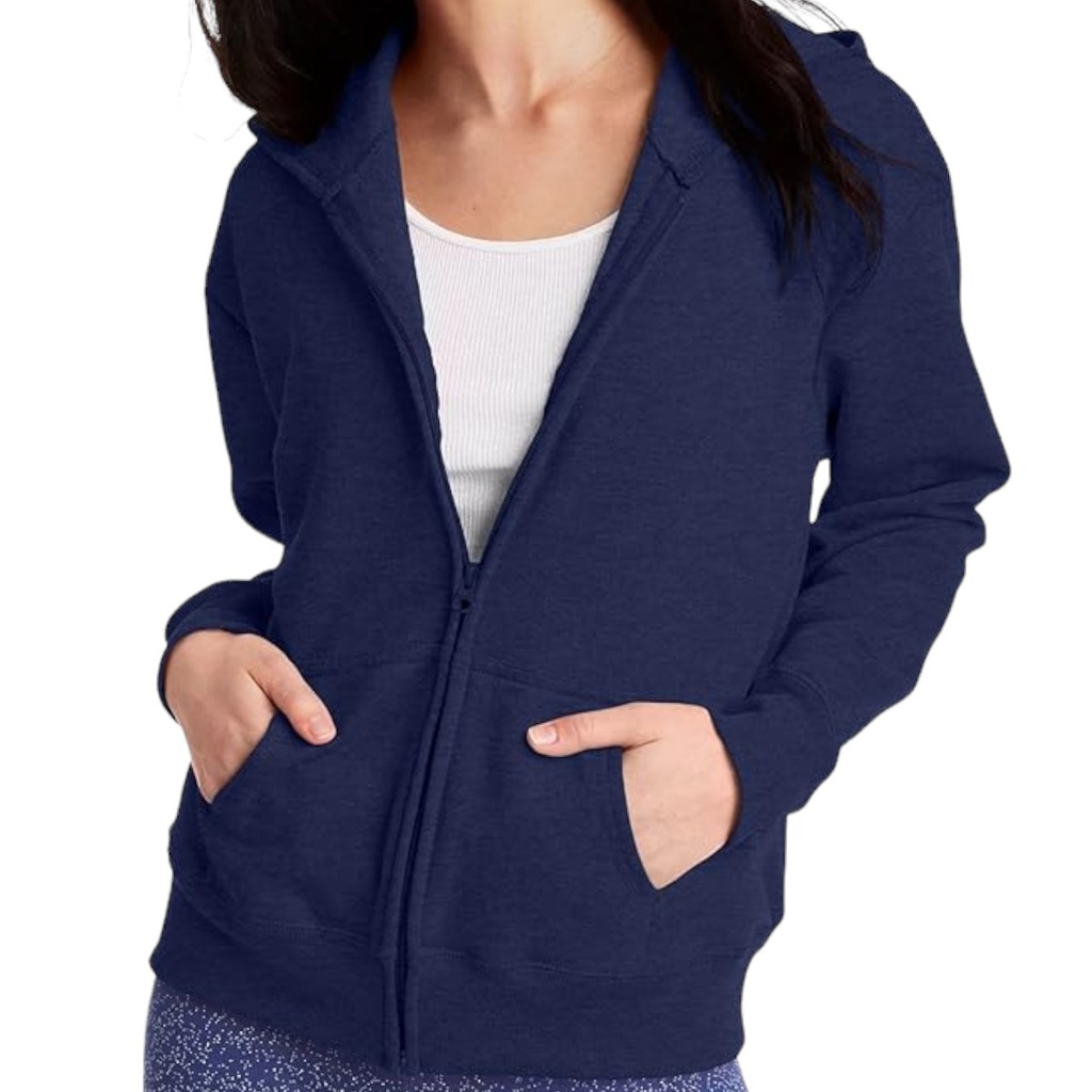 [JDCZAM-S] Sudadera dama Jerzees capucha y zipper (Azul marino, CH)