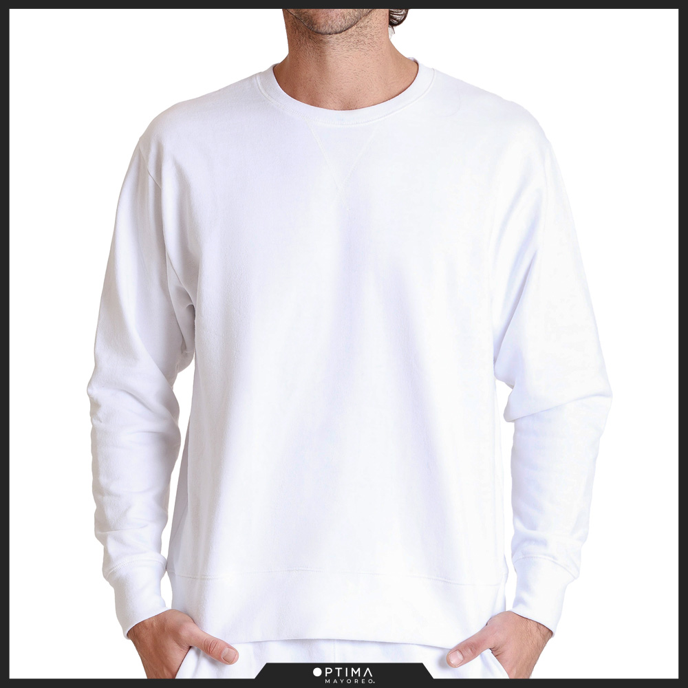 [OSDABL-S] Sudadera OPTIMA adulto básica (38102) (Blanco, CH)