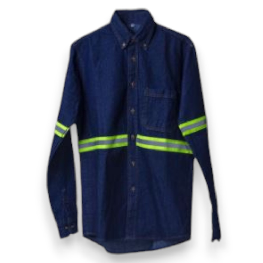 Camisa GCM casual mezclilla con reflejante