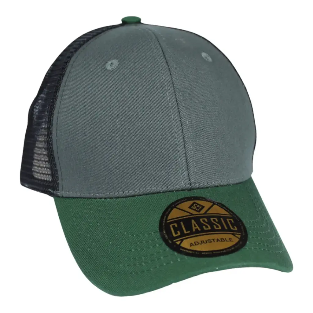 [G22024-VB] Gorra GCMCAPS gabardina con malla combinación colores con refuerzo. Broche plástico (Verde bosque)