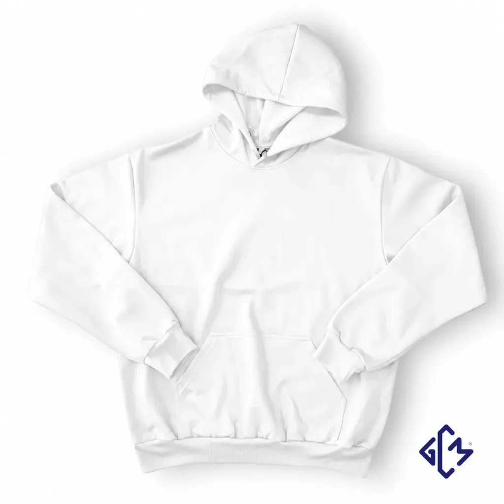 [HOODIE-BL-S] Hoodie moderna marca GCM con capucha (Blanco, CH)