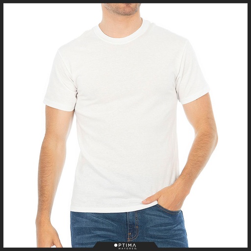 Playera OPTIMA adulto cuello redondo peso medio (32702)